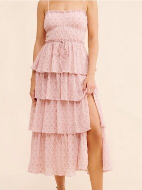 ASTR The Label Harriet Tiered Midi Dress